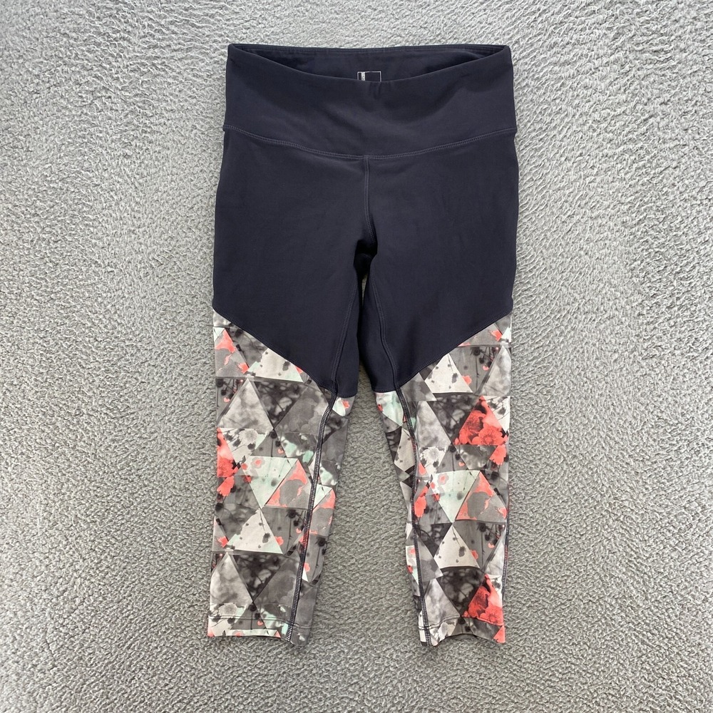 Mondetta Leggings Womens S Capri‎ Black Geometric Workout Gym Stretch Mid Rise